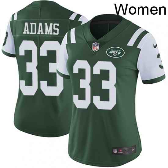 Womens Nike New York Jets 33 Jamal Adams Elite Green Team Color NFL Jersey